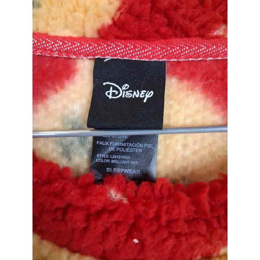 Disney Store Adult Sweatshirt Large Red Yellow AOP Winnie The Pooh Plush Fleece
